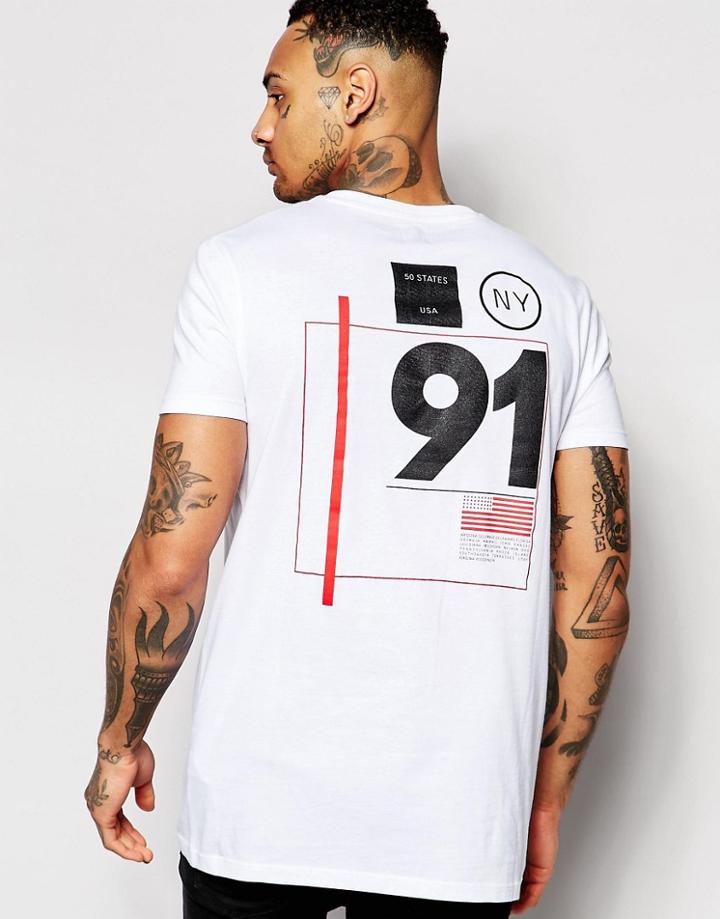 Asos T-shirt With Number Back Print - White
