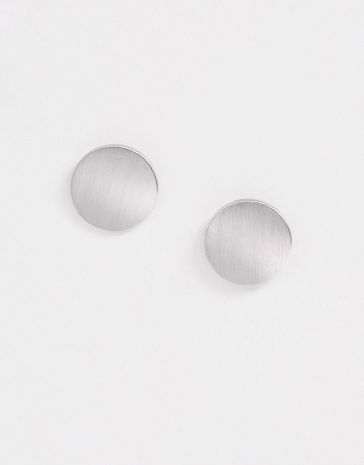 Pieces Flat Stud Earrings-silver