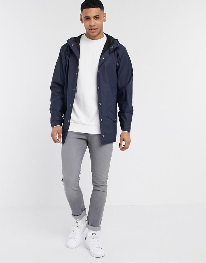 Rains Lightweight Hooded Jacket In Navy-blues