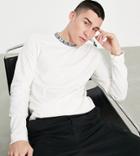 Calvin Klein Long Sleeve T-shirt In Cream Exclusive To Asos-white
