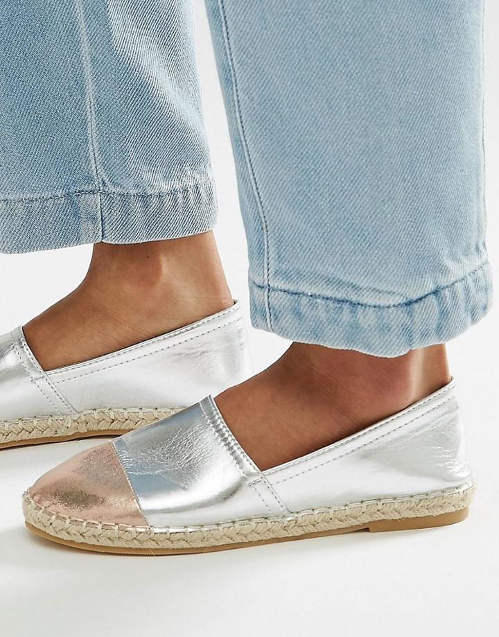 Daisy Street Metallic Toecap Espadrilles