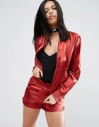 Story Of Lola Silky Bomber Jacket - Red