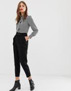 Oasis Tapered Pants With Belt In Black - Black