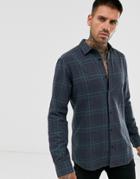 Only & Sons Light Brushed Check Shirt In Navy