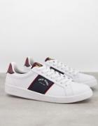 Fred Perry B721 Leather Sneakers With Contrast Arch Branded Panel In White