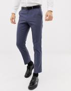 Asos Design Slim Suit Pants In Slate Blue - Blue