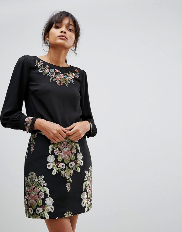 Oasis Embroidered Puff Sleeve Top - Multi