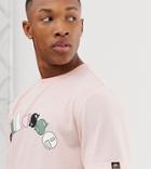 Ellesse Davide Recycled Arc Logo T-shirt In Pink Exclusive At Asos - Pink