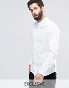Only & Sons Skinny Printed Smart Shirt With Print - White