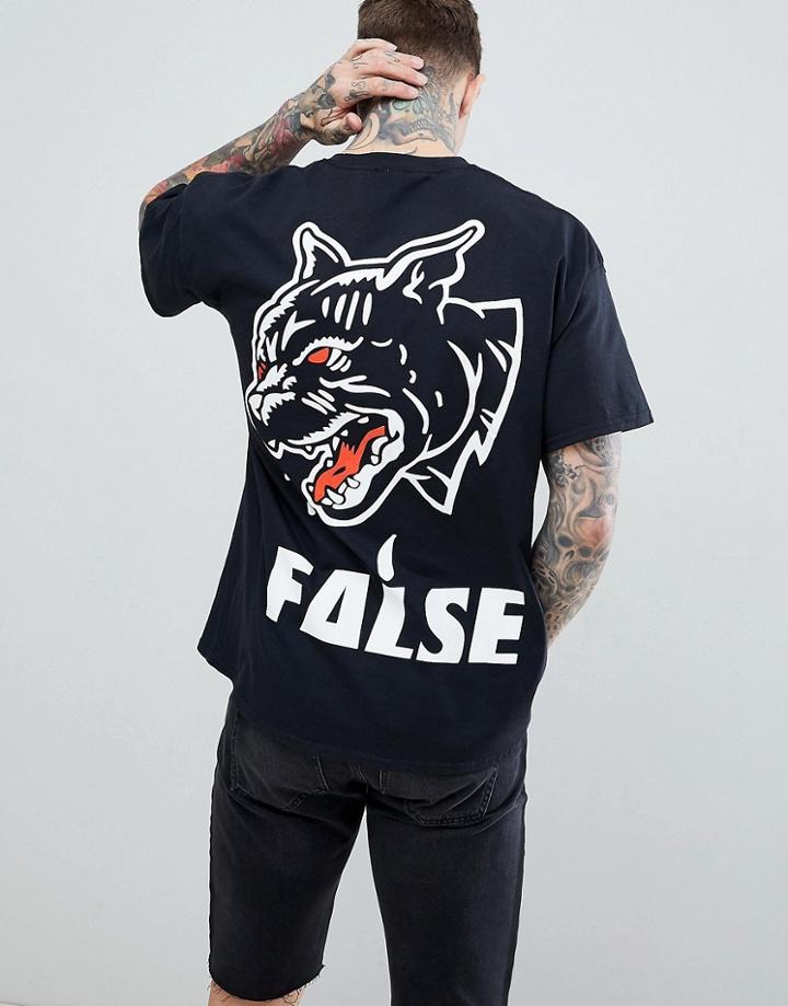 Hnr Ldn False Back Print T-shirt - Black