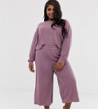 Asos Design Curve Lounge Knitted Relaxed Culottes-pink