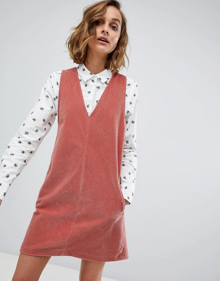 Paul & Joe Sister Corduroy Pinafore Dress - Pink