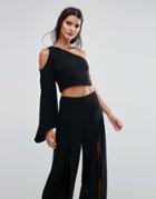 Finders Haunted One Shoulder Top - Black