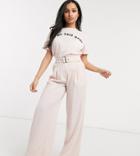River Island Petite Cigarette Pants In Light Pink