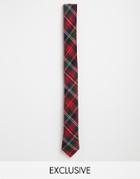 Reclaimed Vintage Check Skinny Tie - Red