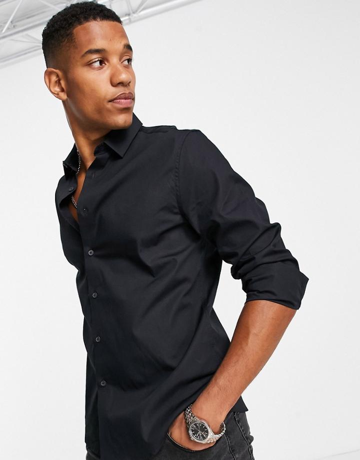 Asos Design Regular Fit Shirt In Black