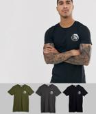 Diesel Umtee-randal 3 Pack Mohawk Logo Loungewear T-shirts In Multi - Multi
