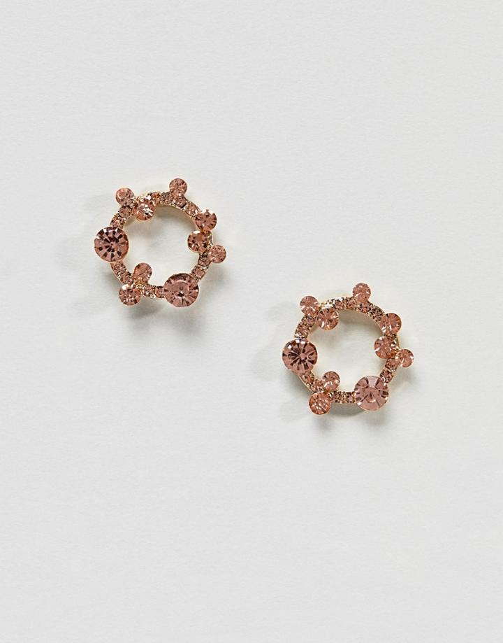 Asos Design Jewel Garland Earrings - Pink