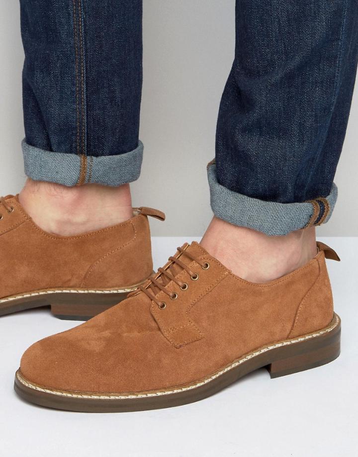 Asos Lace Up Shoes Tan Suede - Tan