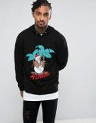 Asos Holidays Hoodie With Snowman Print - Black