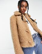 & Other Stories Recycled Short Faux Shearling Jacket In Beige-neutral