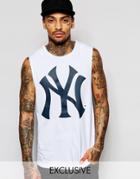 Majestic Yankees Tank With Dropped Armhole - White