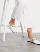 Asos Design Minute Leather Loafers In White