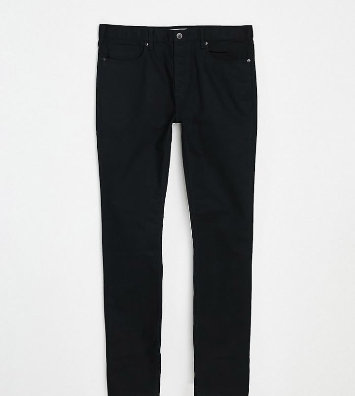 Topman Tall Organic Cotton Blend Stretch Skinny Jeans In Black