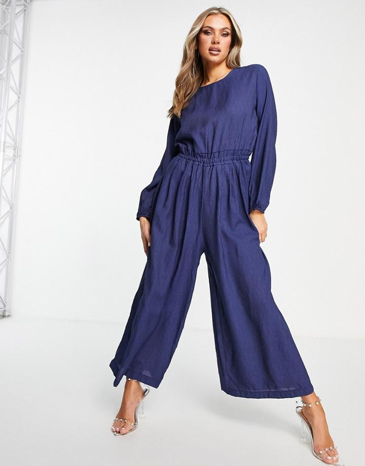 Trendyol Wide Leg Jumpsuit In Blue