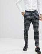 Twisted Tailor Super Skinny Suit Pants In Gray Check - Gray