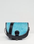 Park Lane Leather Cross Body Saddle Bag - Black