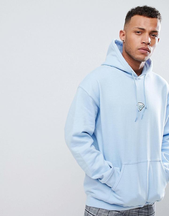 New Love Club Embroidered Diamond Hoodie - Blue