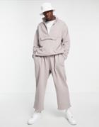 Asos Design Oversized Half Zip Sweatshirt In Gray - Part Of A Set-grey