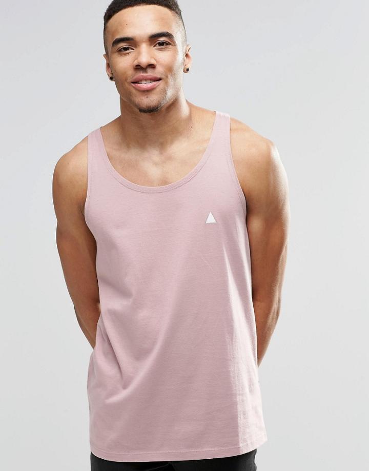 Asos Logo Relaxed Skater Vest In Pink - Pink