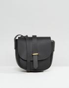 Asos Clean Leather Saddle Bag - Black