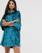 Asos Design Velvet T Shirt Dress