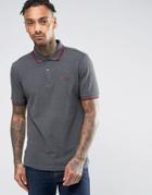 Fred Perry Slim Pique Polo Shirt Twin Tipped In Gray - Gray