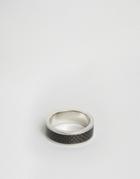 Ted Baker Carbon Fibre Ring In Silver - Silver