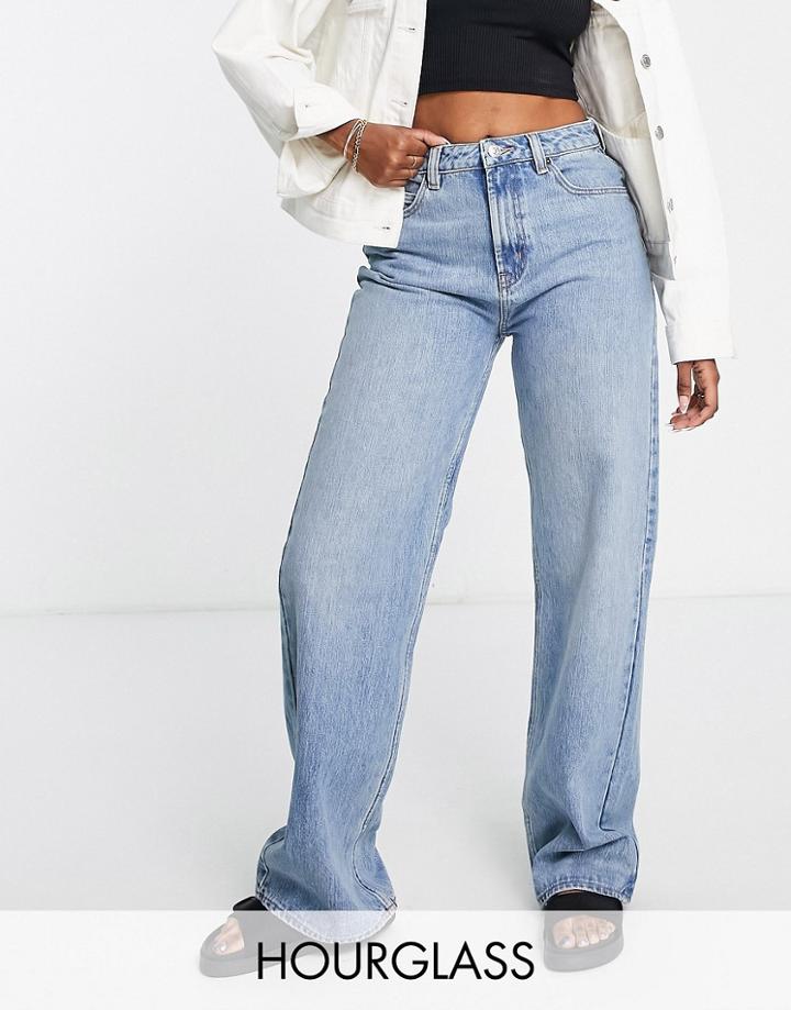 Asos Design Hourglass Dad Jeans Mid Blue