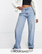 Asos Design Hourglass Dad Jeans Mid Blue