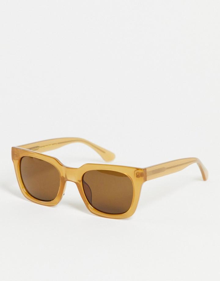 A.kjaerbede Nancy Unisex Square Sunglasses In Light Brown