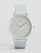 Asos Watch With Line Detail In Light Blue - Blue
