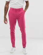 Asos Design Super Skinny Suit Pants In Raspberry Pink - Pink