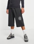 Asos Design Set Oversized Jersey Shorts With Worldwide Print In Black