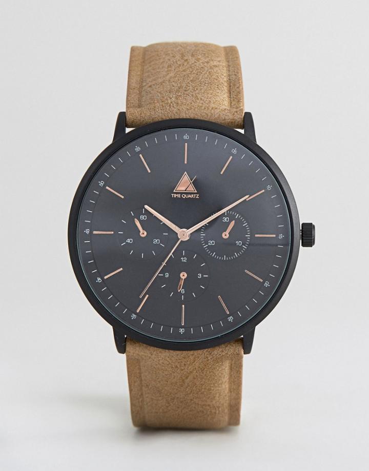 Asos Watch With Light Tan Strap - Tan