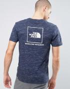 The North Face Red Box T-shirt Back Logo In Navy Marl - Navy