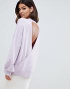 Micha Lounge Relaxed Sweater With Open Back - Purple