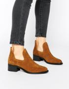 Park Lane Cut Out Suede Ankle Boots - Tan