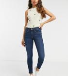 River Island Petite Amelie Skinny Jeans In Dark Authentic Blue