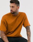 Asos Design Organic Oversized T-shirt With Crew Neck In Brown